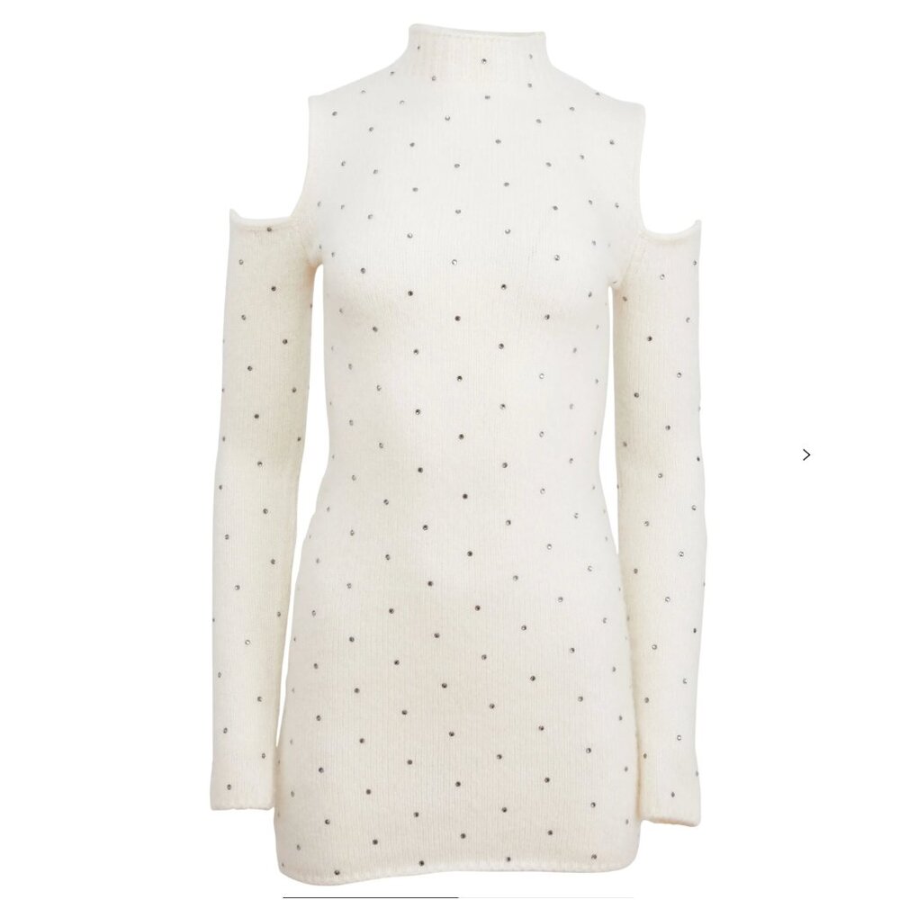 Fleur Du Mal Embellished Cashmere Mini Dress